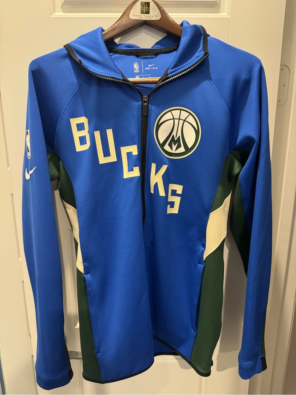 Nike Blue Milwaukee Bucks Full-Zip Hoodie with Green & White Accents